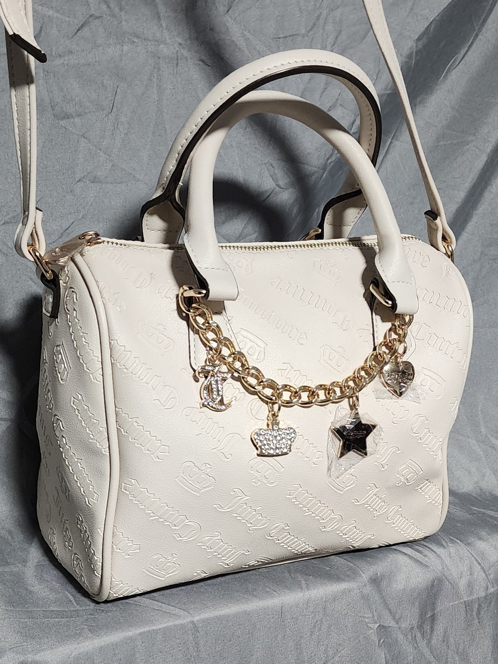 NWOT Juicy Couture Not Your Babe Ivory Satchel Shoulderbag Purse